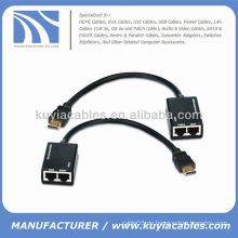 High Speed ​​DVI HDMI zu CAT5e Cat6 RJ45 Extender Kabel Repeater Max 30m HDTV 1080P